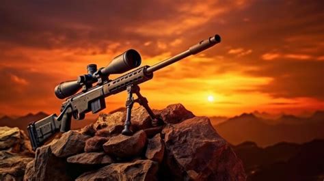 Premium AI Image | A sniper rifle from a rifle with an optical sight On ...