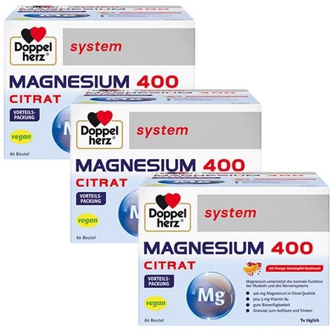 Doppelherz System MAGNESIUM 400 CITRAT 3x60 St Shop Apotheke