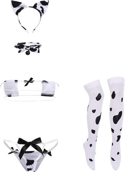 Buy Idopip Women Sexy Milk Cow Maid Lingerie Set Anime Lolita Cosplay