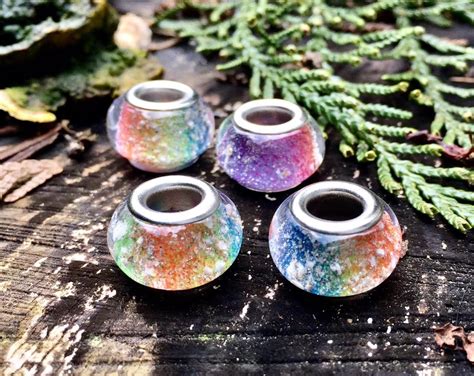 Single Rainbow Bead With Infused Cremation Ash In 2021 Rainbow Beads