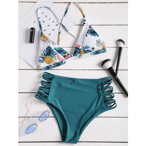 Conjunto De Bikini Con Estampado De Pi A Para Mujer Ba Ador Con Push