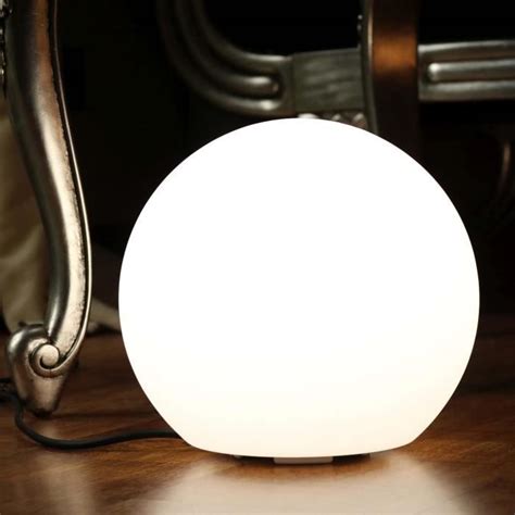 25cm Boule Lumineuse LED Blanche Lampe Ronde De Table Chevet Moderne