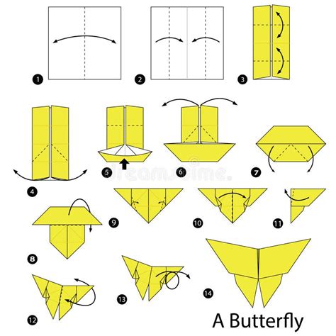 Krok Po Kroku Instrukcje Dlaczego Robi Origami Motyla Ilustracja