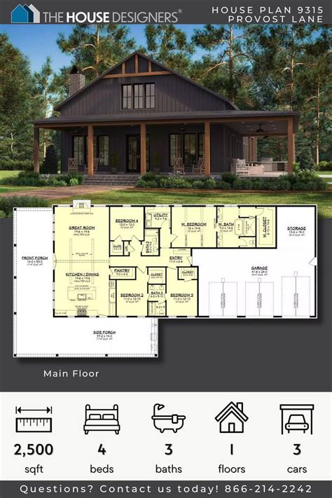 Provost Lane Bedroom Country Style House Plan Country Style