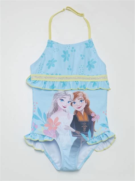 Maillot De Bain La Reine Des Neiges Pi Ce Bleu Kiabi