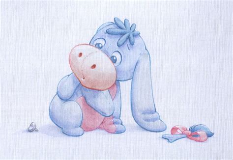 Eeyore When He Was A Baby Baby Eeyore Watercolour By Shanemadeart On