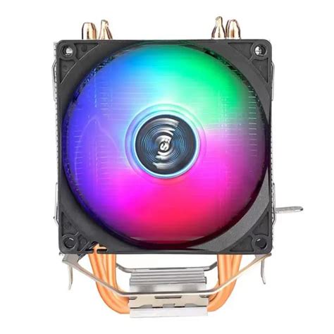 Rgb Cpu Cooler 4 Heat Pipe 9cm Cooling Fan Hydraulic Bearings Mute For Intel Amd Eur 5275