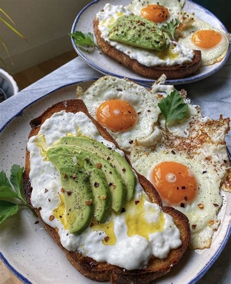 Burrata And Avocado Toast W Fried Eggs — Healthy Mood Sf