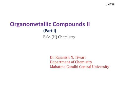 Pdf Organometallic Compounds Iiorganometallic Compounds Ii Part I B