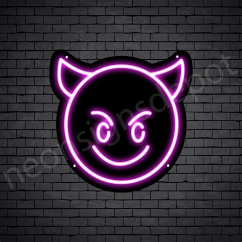 Smiling IMP Emoji Neon Sign - Neon Signs Depot