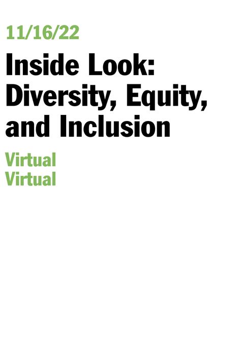 Inside Look Diversity Equity And Inclusion