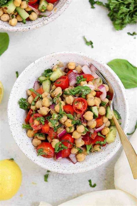 Mediterranean Chickpea Salad 15 Minute Recipe Eat With Clarity