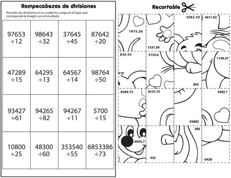 Calcula Y Colorea De Divisiones Material Para Maestros School Agetablas