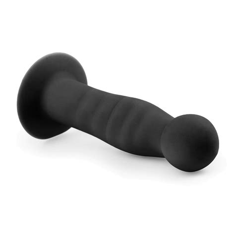 EasyToys Ribbed Dong Juodas Analinis Dildo Romantika Lt