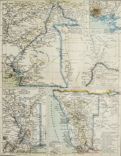 1895 Antique Map of GERMAN COLONIES in AFRICA. German Empire. - Etsy