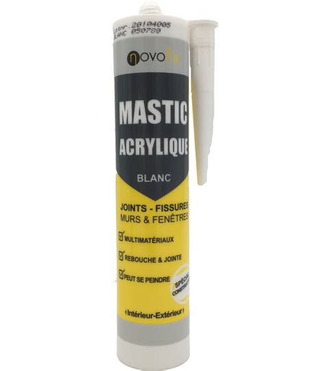 Mastic acrylique Murs et Fenêtres Novofix 280ml Blanc Leroy Merlin