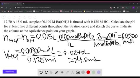 SOLVED Sketch The Titration Curve YOu Would Expect If You Titrated 20