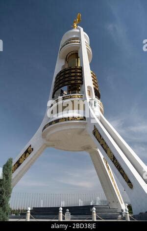 Neutrality Monument In Ashgabat Turkmenistan Built With White Marble