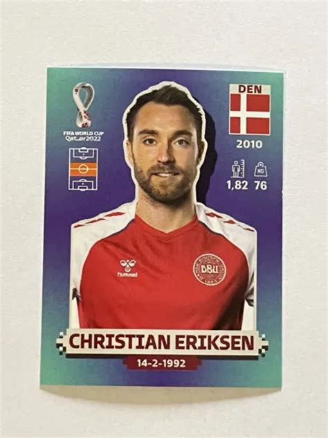 PANINI COUPE DU Monde Qatar 2022 Christian Eriksen Autocollant Pas De