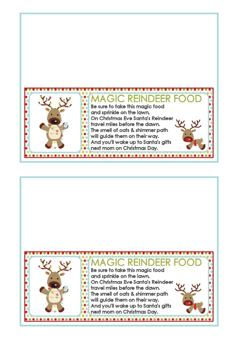 Magic Reindeer Food Labels 10 Free Pdf Printables Printablee