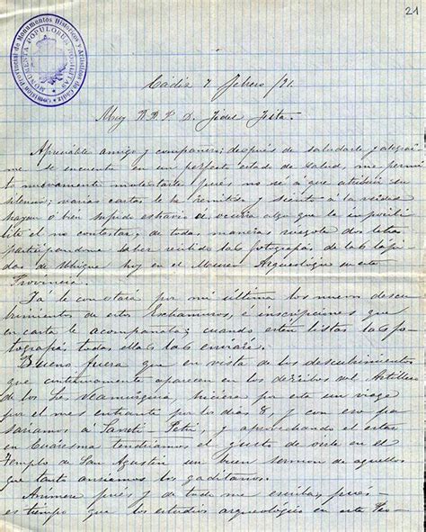 Carta de Francisco de Asís Vera a Fidel Fita solicitándole confirmación