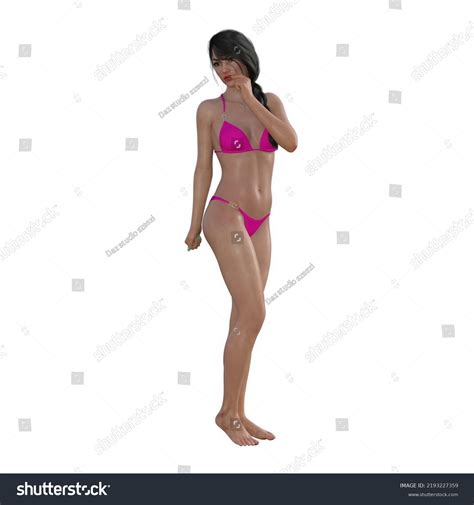 Sexy Pink Bikini Girl 3d Illustration Stock Illustration 2193227359 Shutterstock