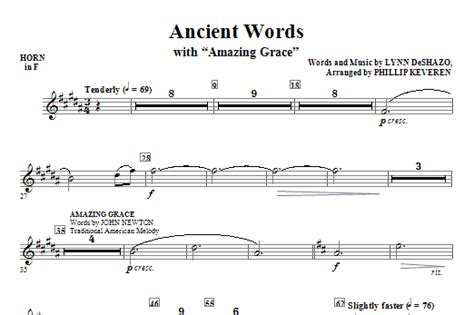 Ancient Words With Amazing Grace Horn In F Sheet Music Direct