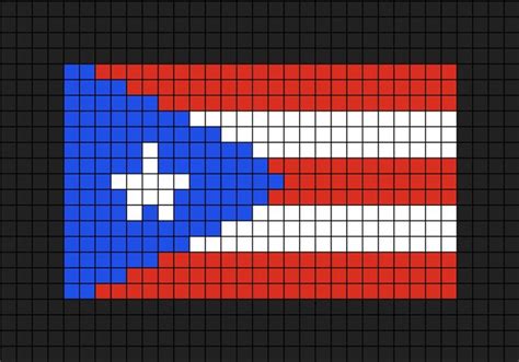 A pixel art template of the Puerto Rican flag, adopted in 1952. Tiny Cross Stitch, Cross Stitch ...