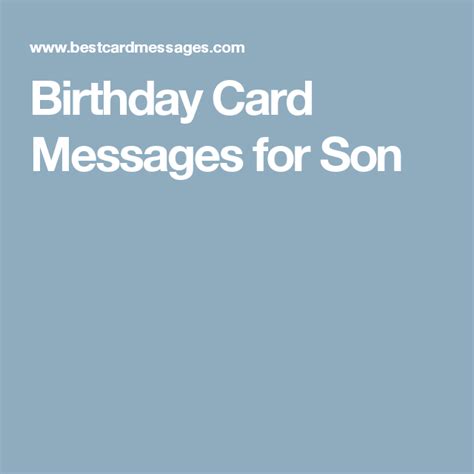 Birthday Card Messages for Son | Birthday card messages, Birthday ...