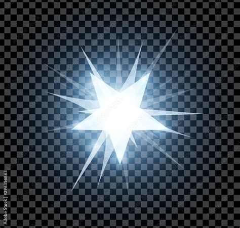 Bright Glowing And Shining Star Flares Effect Isolated On Transparent