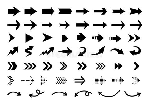 Arrows Flat Black Icons Direction Pointers Vector Icons Big