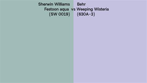 Sherwin Williams Festoon Aqua Sw 0019 Vs Behr Weeping Wisteria 630a