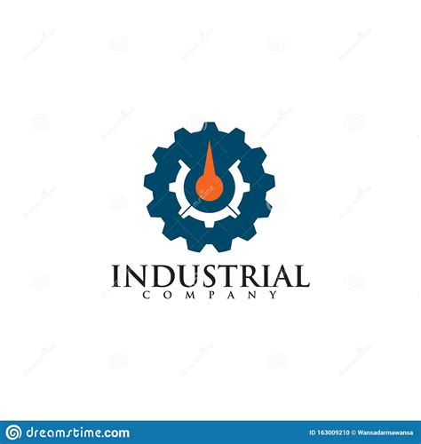 Gear Icon Logo Design For Industrial Company Stock Vector