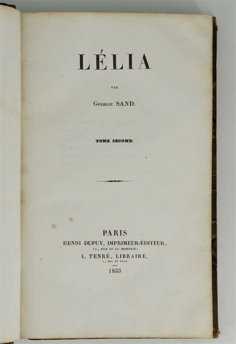 LÉLIA de SAND, George: Très bon Couverture rigide (1833) Edition