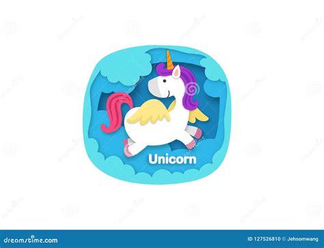 Alphabet Letter U-unicorn,paper Cut Concept Stock Vector - Illustration ...