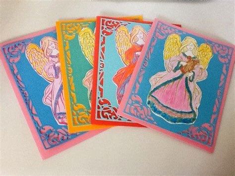 4 Hand Made Angel Cards: Christmas Angels Christian Cards | Etsy ...