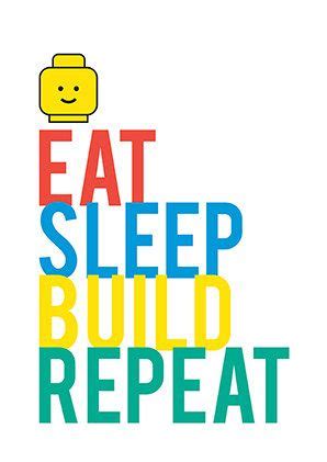 Typographic Eat Sleep Build Repeat Lego By TheHappyCotswoldCo Toy