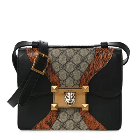 Gucci Nappa Elaphe Gg Supreme Monogram Medium Osiride Shoulder Bag