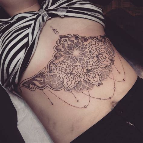 Mandala Sternum Tattoo Sternum Tattoos Underboob Tattoo Designs Hot