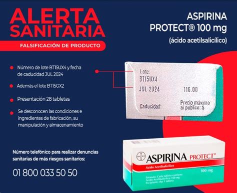 Alerta Cofepris Por Falsificación De Aspirina Protect De 100 Mg Hermosillo Flash