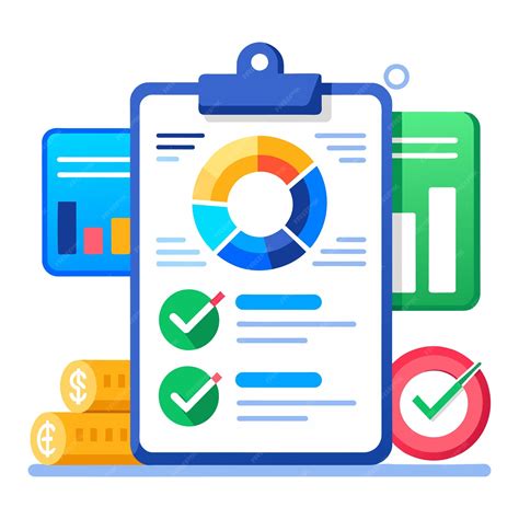 premium vector report chart flat vector illustration  white background