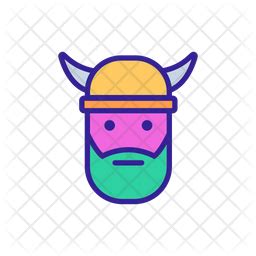 Barbarian Icon - Download in Colored Outline Style