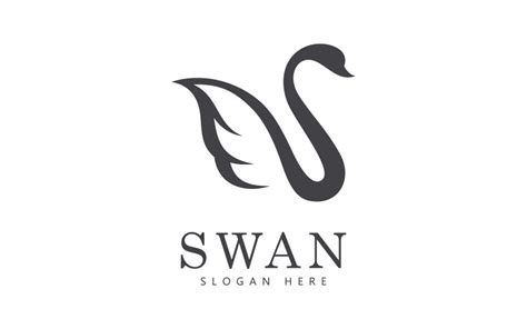 Swan Logo Vector Abstract Minimalist Logo Icon Swan V7