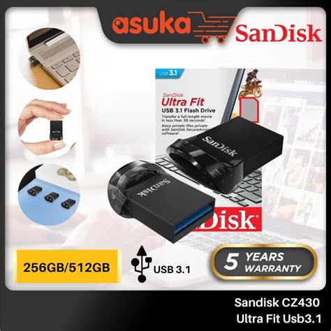 Sandisk Cz430 256gb512gb Ultra Fit Usb31 Flash Drive Sdcz430 256g