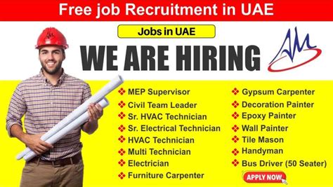 Free Job Recruitment In Uae Hiring For Multiple Positions In Uae