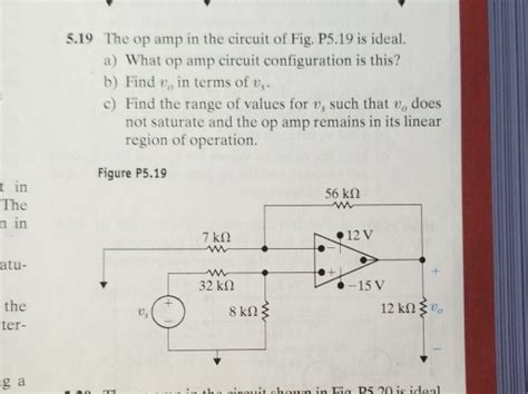 Solved 5 19 The Op In The Circuit Of Fig P5 19 Is Chegg