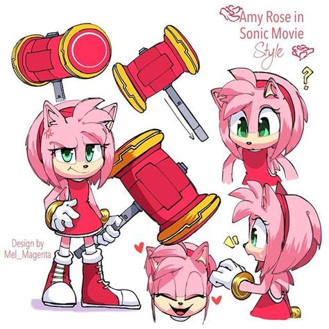 Magenta on Instagram: “My own "Sonic Movie" Design! Amy Rose ️ in movie ...