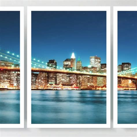 Kit Quadros Decorativos Nova York Ponte Conjunto Molduras