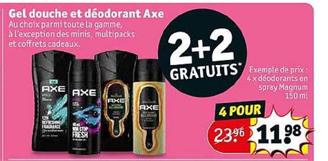 Promo Gel Douche Et Déodorant Axe 2 2 Gratuits chez Kruidvat