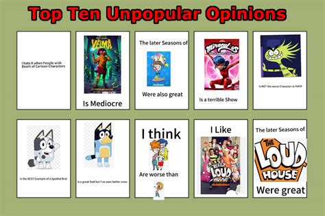 Top Ten Unpopular Opinions Part 1 By Mrhoppfan On Deviantart